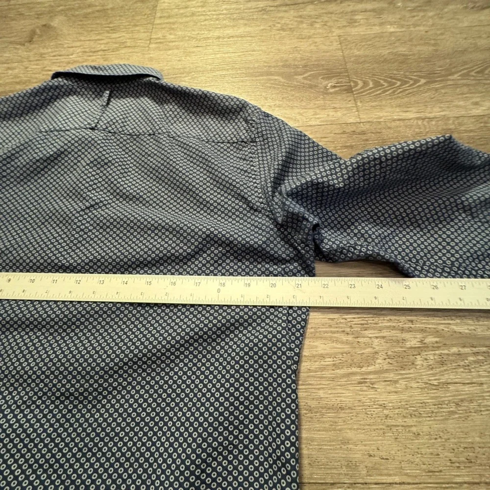 Banana Republic Shirt Mens M Blue Cotton Luxe Poplin Untucked Slim Fit Preppy